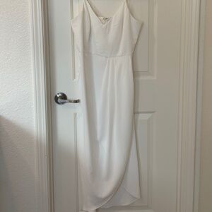 Lulus Reinette White Midi Dress, L